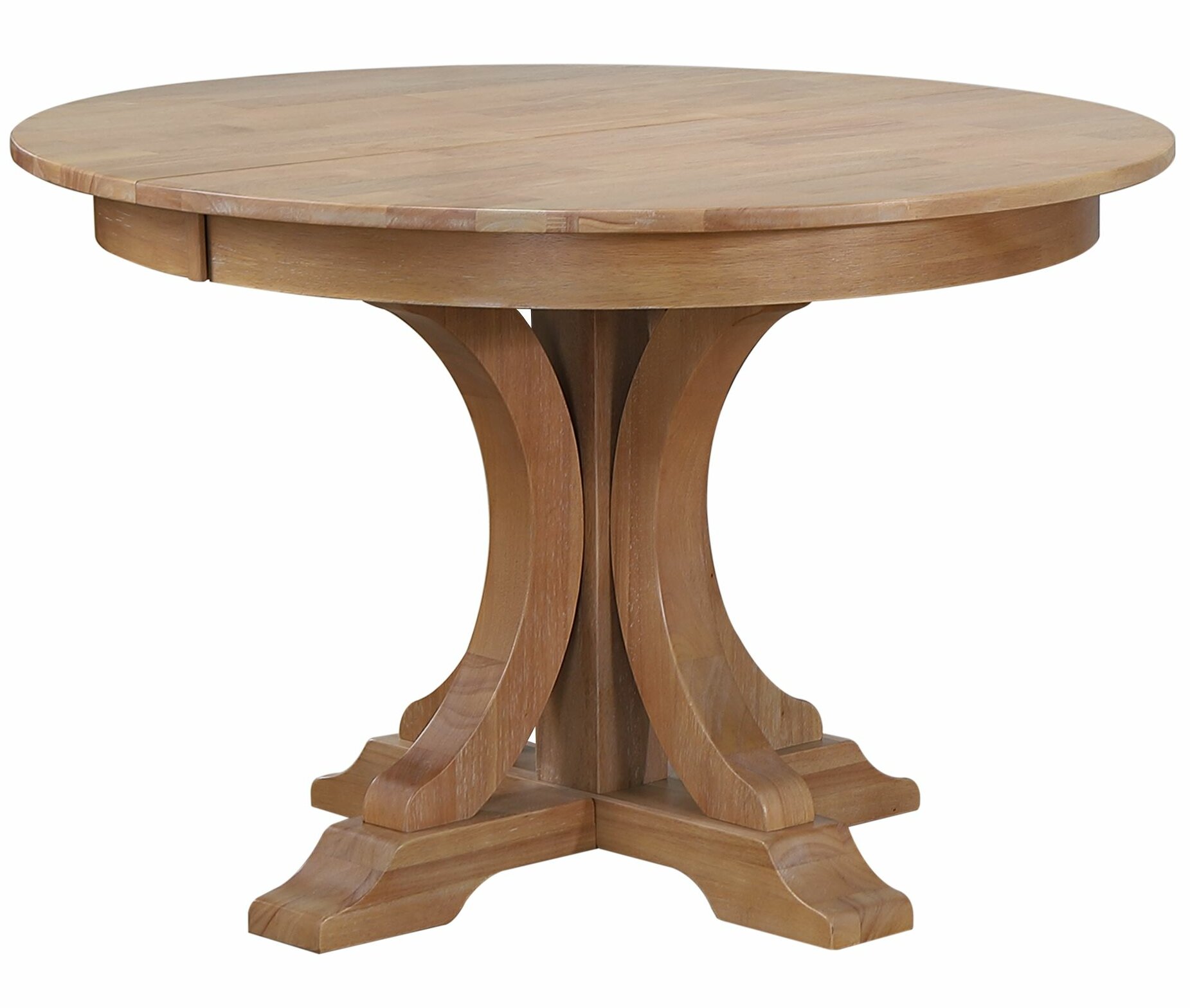 August Grove Granados Extendable Rubberwood Solid Wood Pedestal Dining Table Wayfair