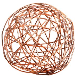 Copper Crazy Weave Orb Sculpture