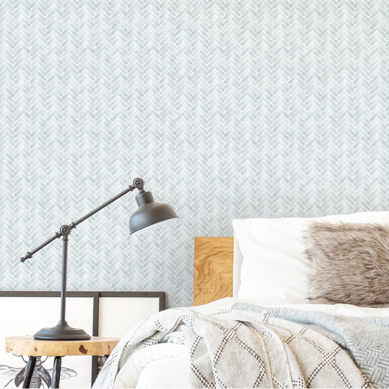 Magellan Watercolor Herringbone Paintable Peel And Stick Wallpaper