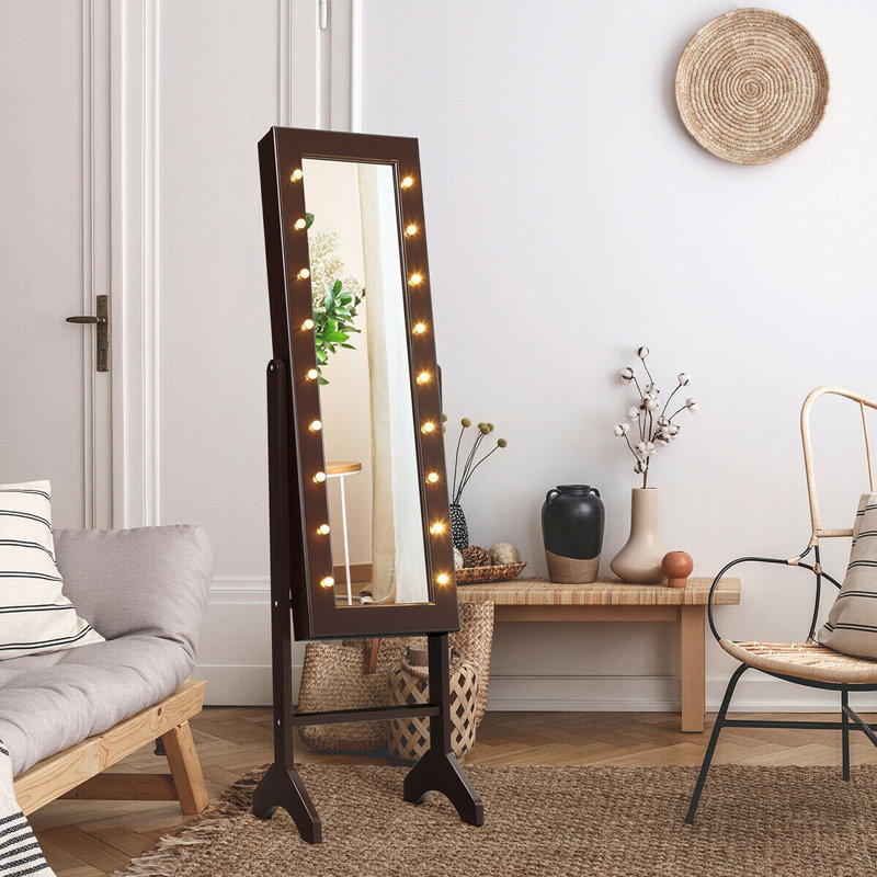 Bowen Free Standing Jewelry Armoire With Mirror Reviews Birch Lane