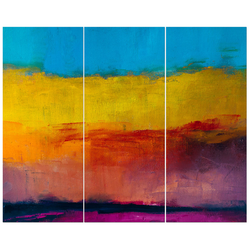 East Urban Home Yellow Blue Orange In Abstract Oil Painting