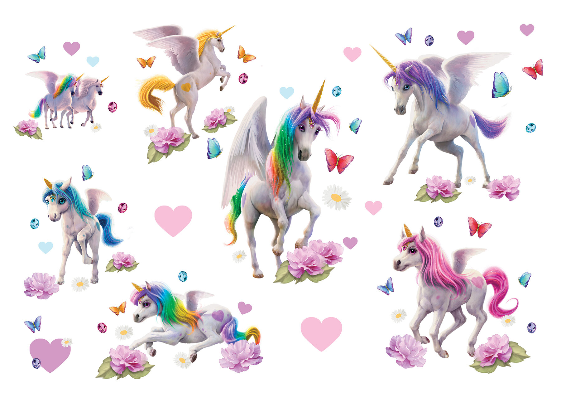 UNICORN YOU ARE MAGIC Wall Decals Glittery Room Stickers Nursery Fairytale Decor 
