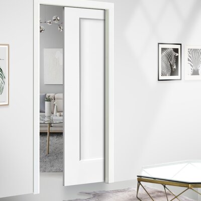 Paneled Wood Primed Sliding Closet Doors