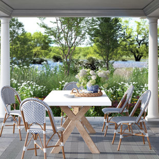 Farmhouse Rustic Umbrella Hole Outdoor Dining Tables Birch Lane