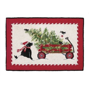 Christmas Tree Wagon Hook Area Rug