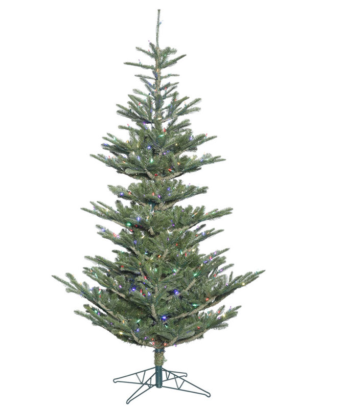 The Holiday Aisle 9 Green Spruce Artificial Christmas Tree With 650 Multi Colored Lights With Tree Led Wayfair