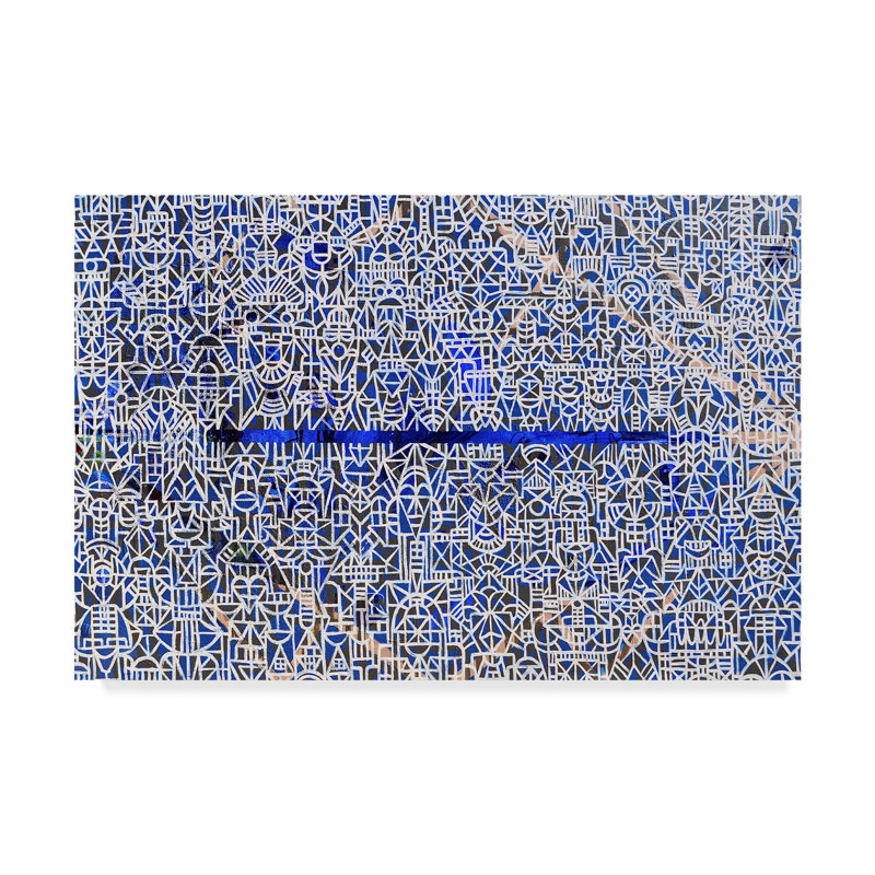 Trademark Art The Thin Blue Line Acrylic Painting Print On