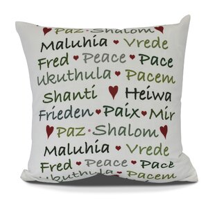 Words of Peace Outdoor Throw Pillow