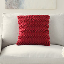 red textured throw pillows