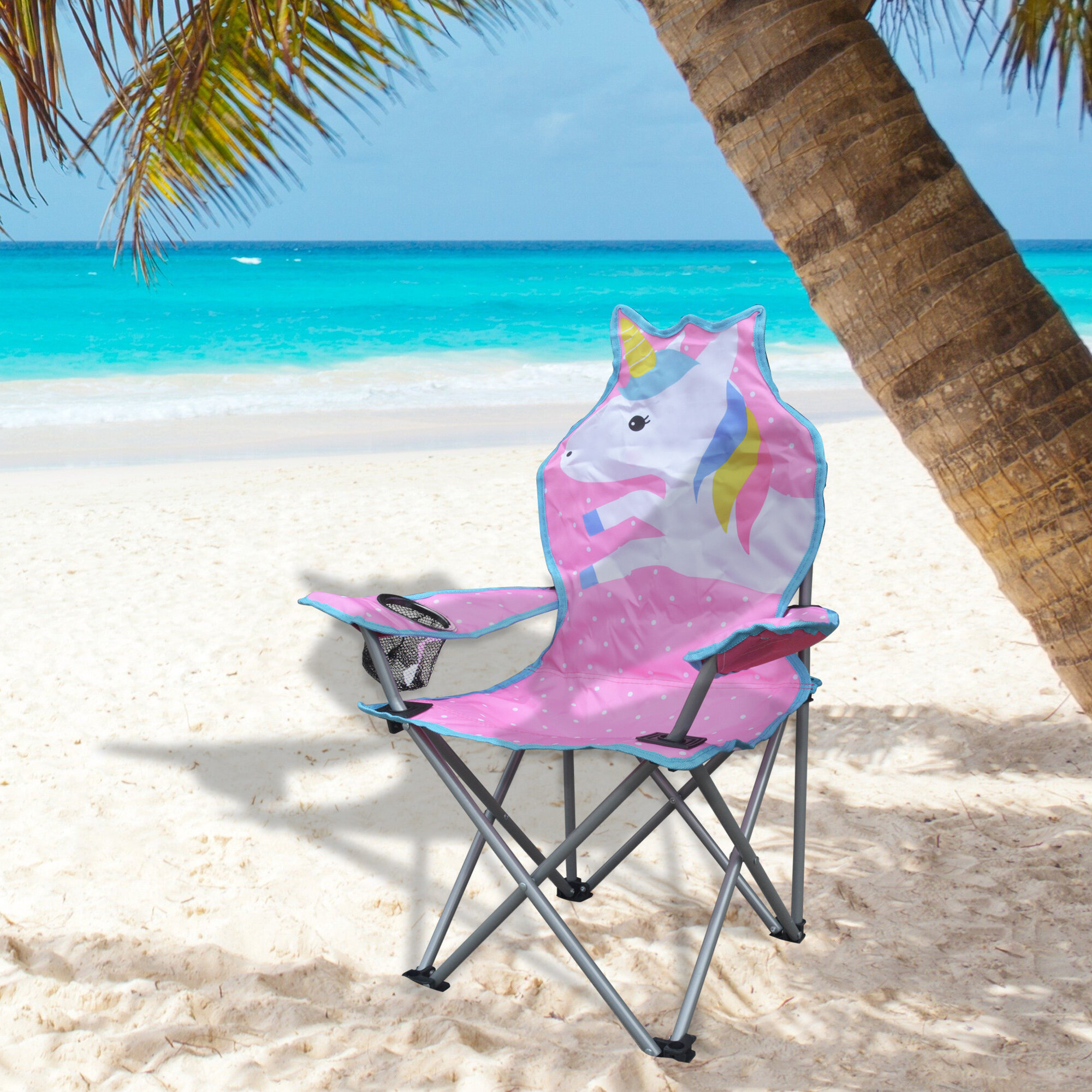 unicorn beach chair with umbrella