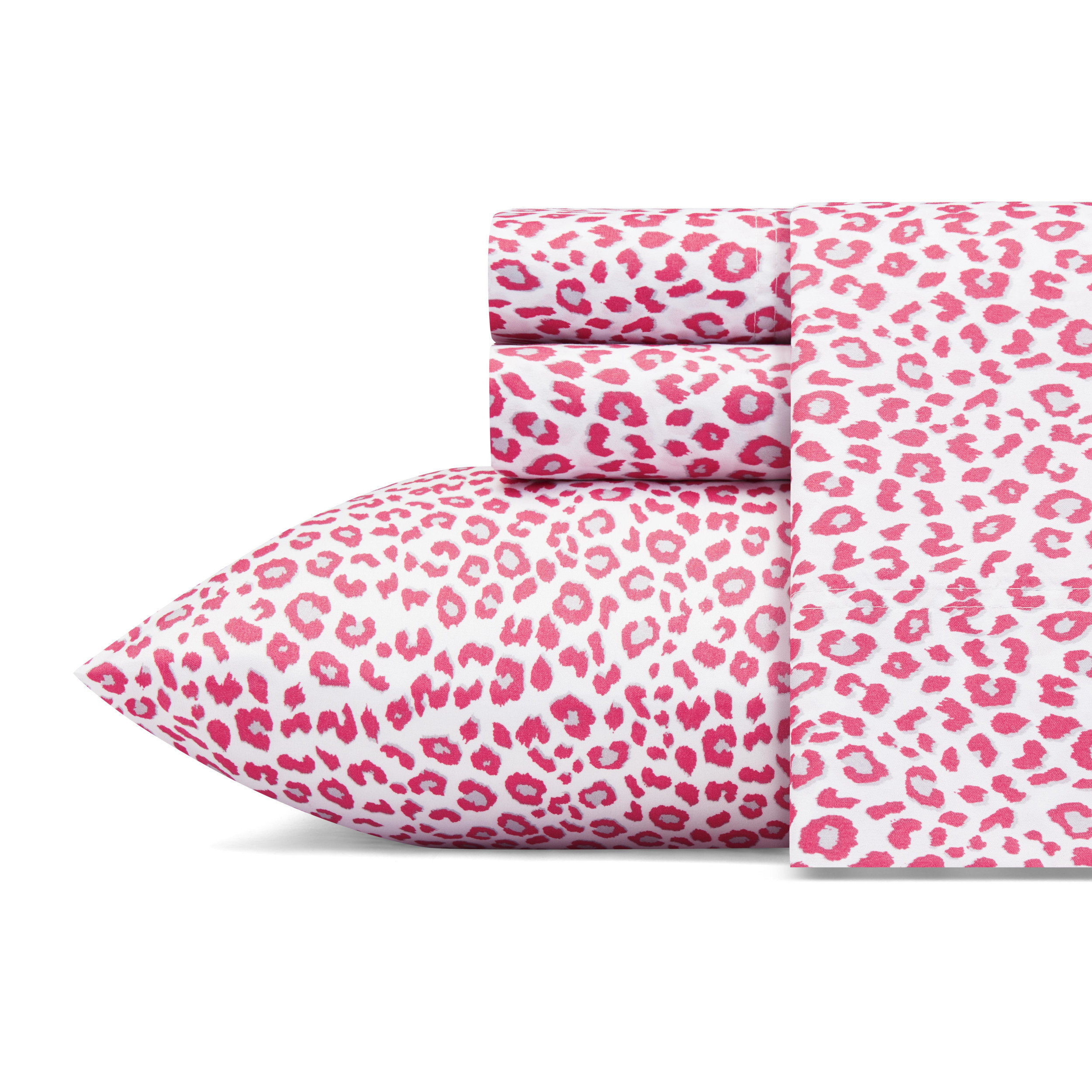 Betsey Johnson Leopard Pink Animal Print Microfiber Sheet Set & Reviews Wayfair