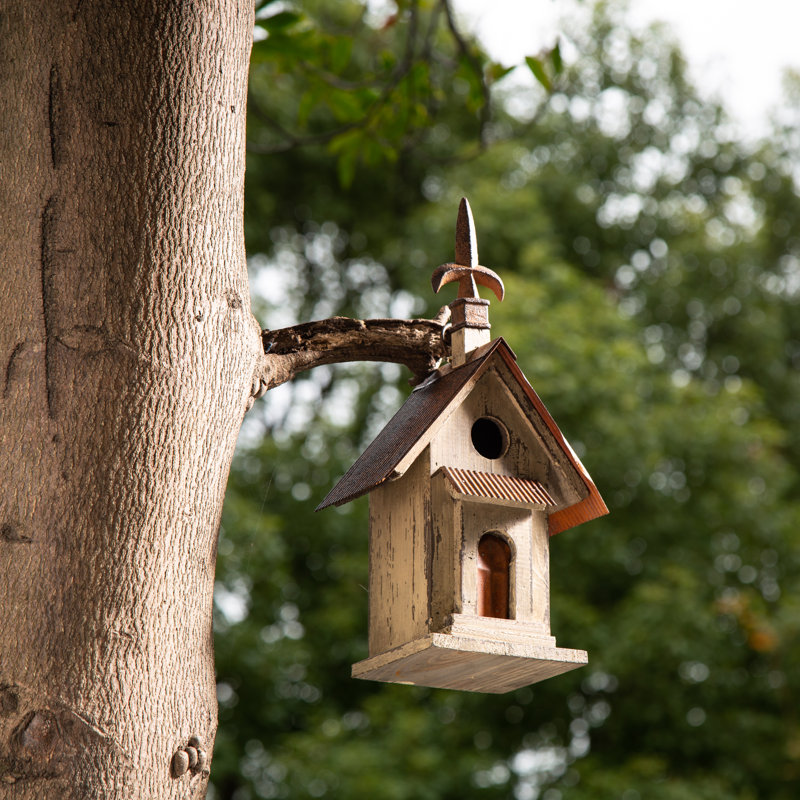 Glitzhome Birdhouse Decor 13 In X 7 In X 4 5 In Birdhouse