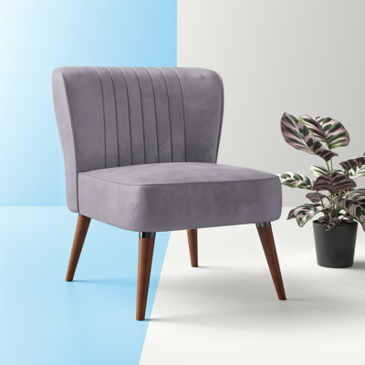 Jaelynn 27.95Cm W Velvet Linen Side Chair