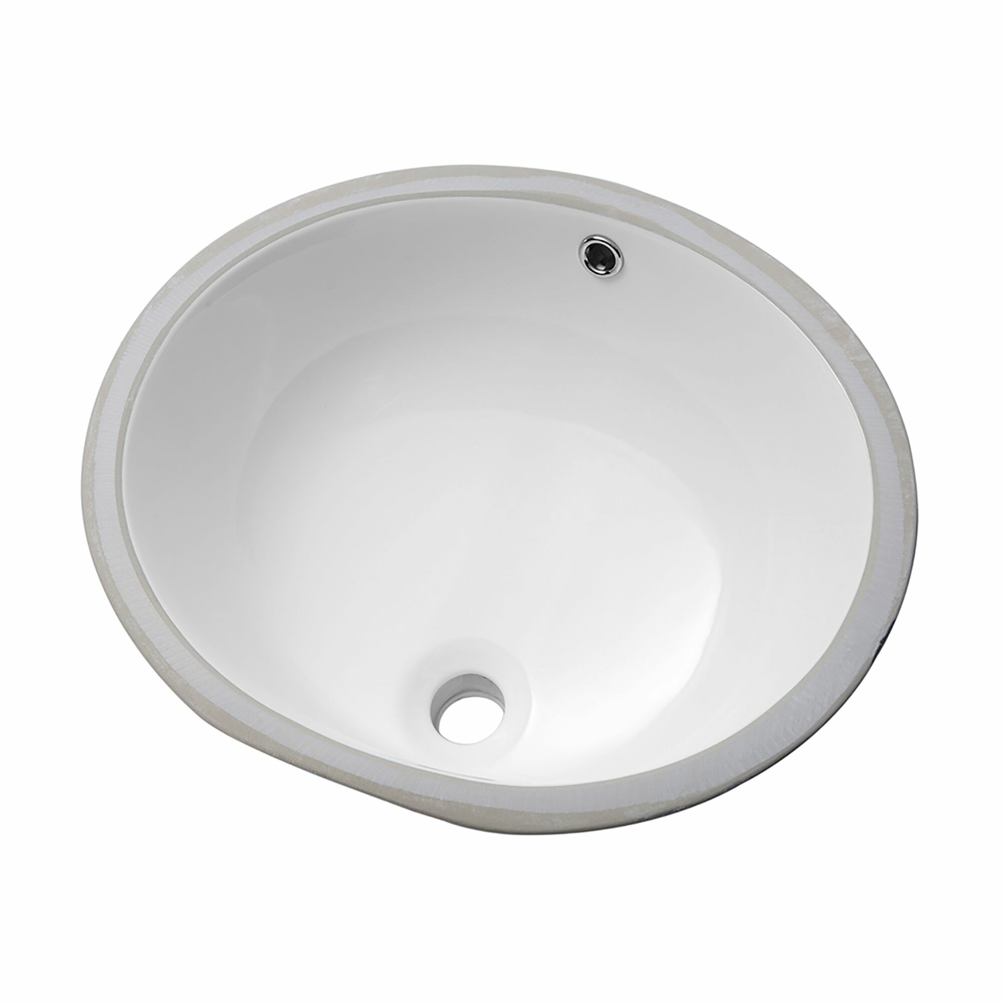 Matrix Decors White Gray Ceramic Oval Undermount Bathroom Sink With Overflow Wayfair