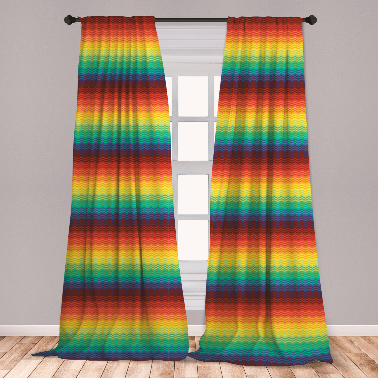 East Urban Home Ambesonne Fiesta 2 Panel Curtain Set Mexican