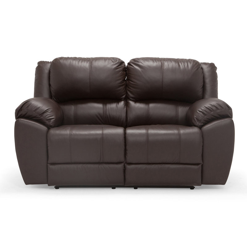 Palliser Furniture Montgomery 66 Wide Genuine Leather Pillow Top Arm Reclining Loveseat Wayfair