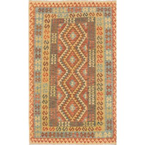 Anatolian Flat-Woven Blue/Brown Area Rug