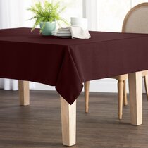 White Linen Tablecloth With Red Stripes  Rectangular  Multiple sizes