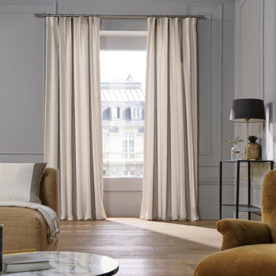 Bellagio Striped Room Darkening Pencil Pleat Single Curtain Panel