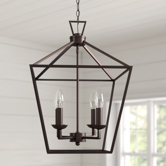 Carmen 4 Light Lantern Geometric Chandelier