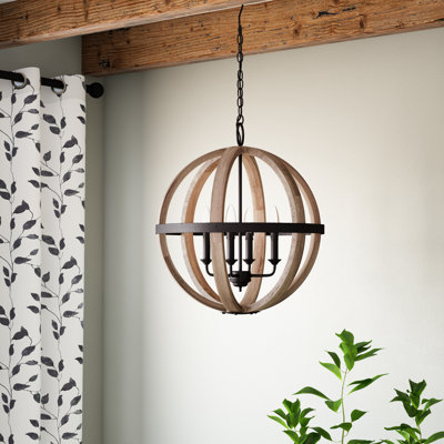 Beaded &amp; Wood Chandeliers You'll Love in 2020 | Wayfair