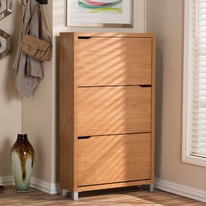 Cade Modern 18-Pair Shoe Storage Cabinet