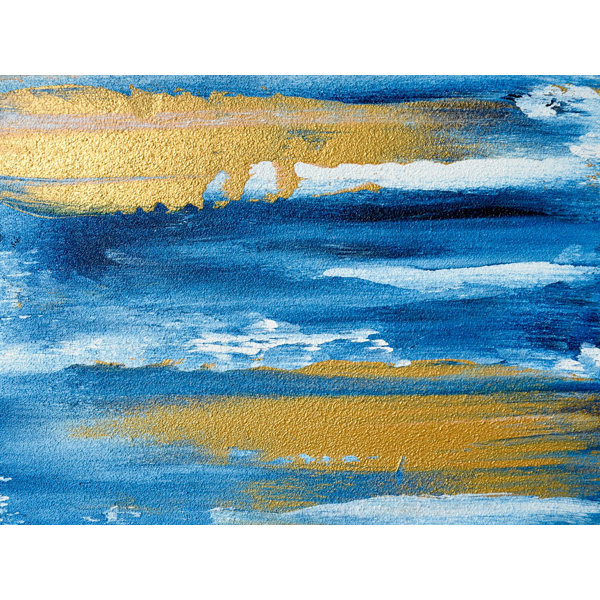 Buy Art For Less The Gilded Deep Blue And Gold Abstract By Glam