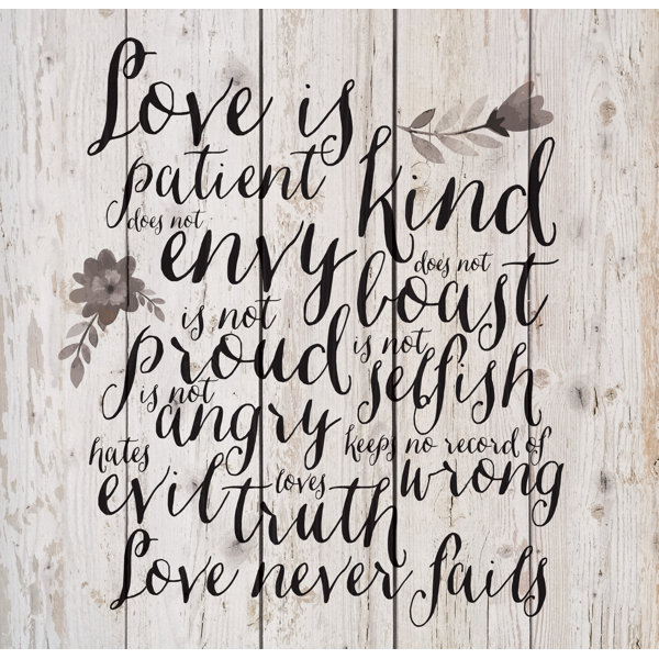 Winston Porter Love Is Patient Love Is Kind Pallet Decor