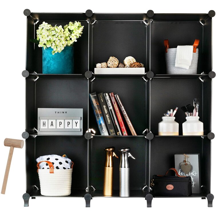 9-Cube Modular Wardrobe Cabinet Closet Clothes Storage Organizer Shelf Bookcase 