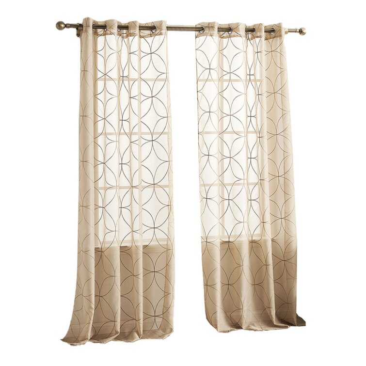 Luxury Jacquard Window Curtains Tulle Panel Sheer Voile Home Bedroom Living Room