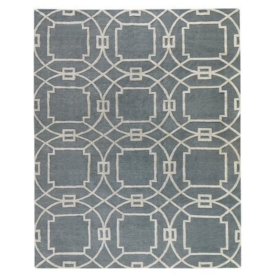 Geometric Hand Knotted Wool/Silk Slate Gray Area Rug Tufenkian Rug Size: Rectangle 12' x 16'