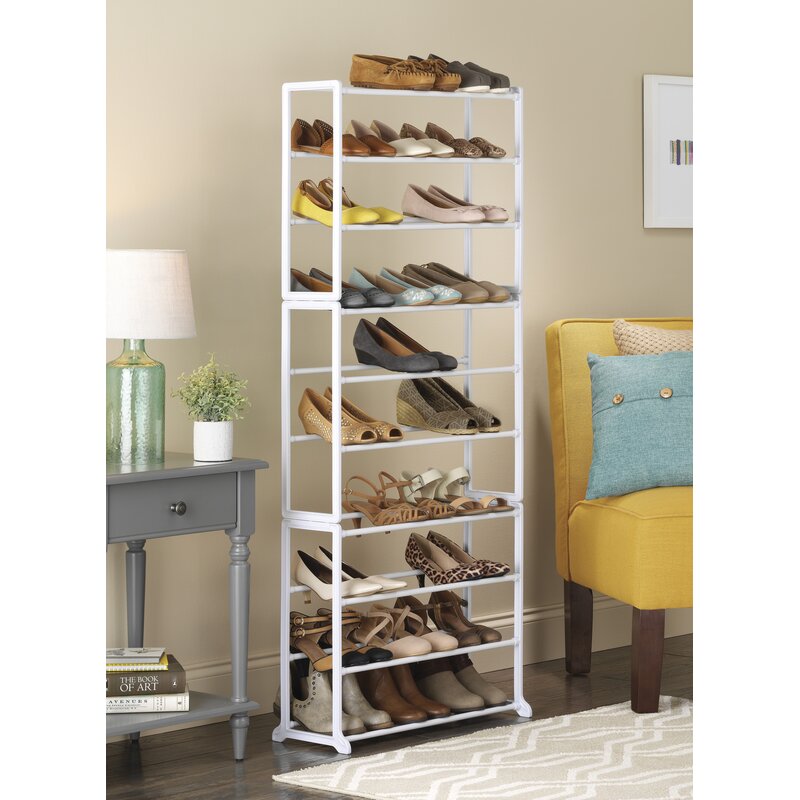 Rebrilliant Floor 10 Tier 30 Pair Shoe Rack Reviews Wayfair