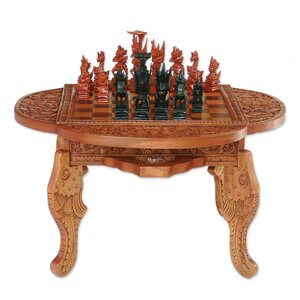 Hand-Carved Wood Chess Set