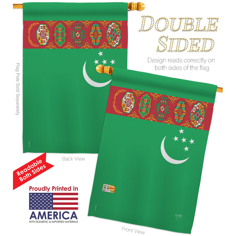 Breeze Decor Turkmenistan Flags Of The World Nationality Impressions 2 Sided Polyester 40 X 28 In Flag Set Wayfair