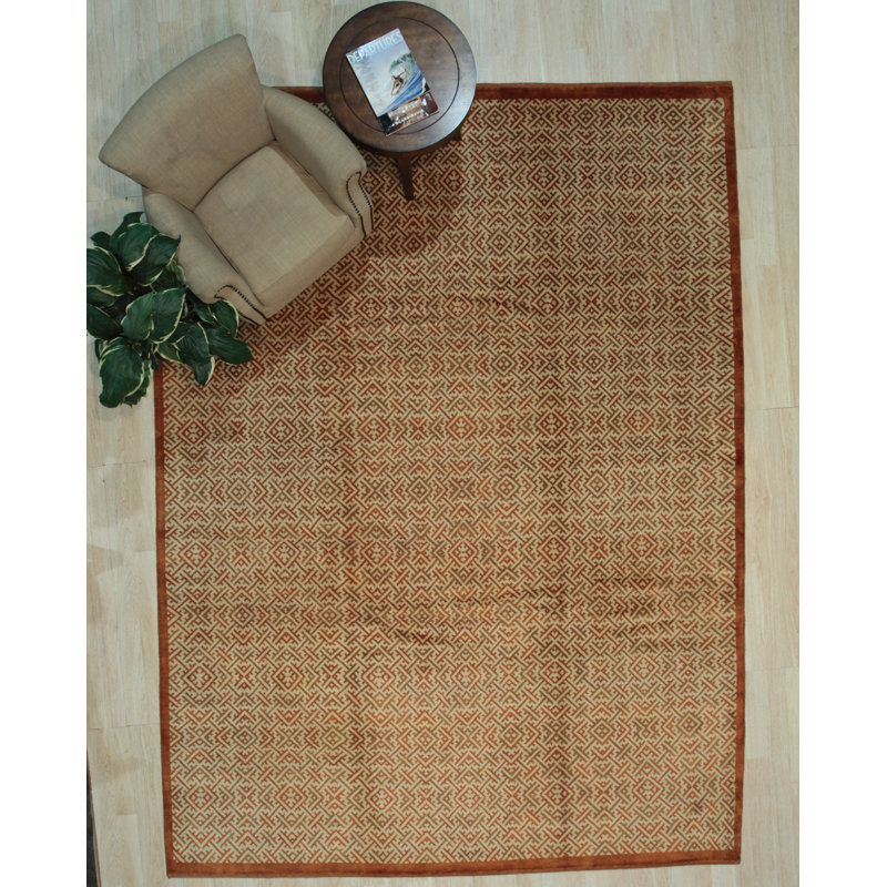 Gracie Oaks Minerville Hand Knotted Wool Brown Rug Wayfair