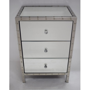 Go to store & view more images Roland Mirror 3 Drawer Nightstand by Everly Quinn