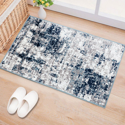 Willington Abstract Gray/Blue/Ivory Area Rug