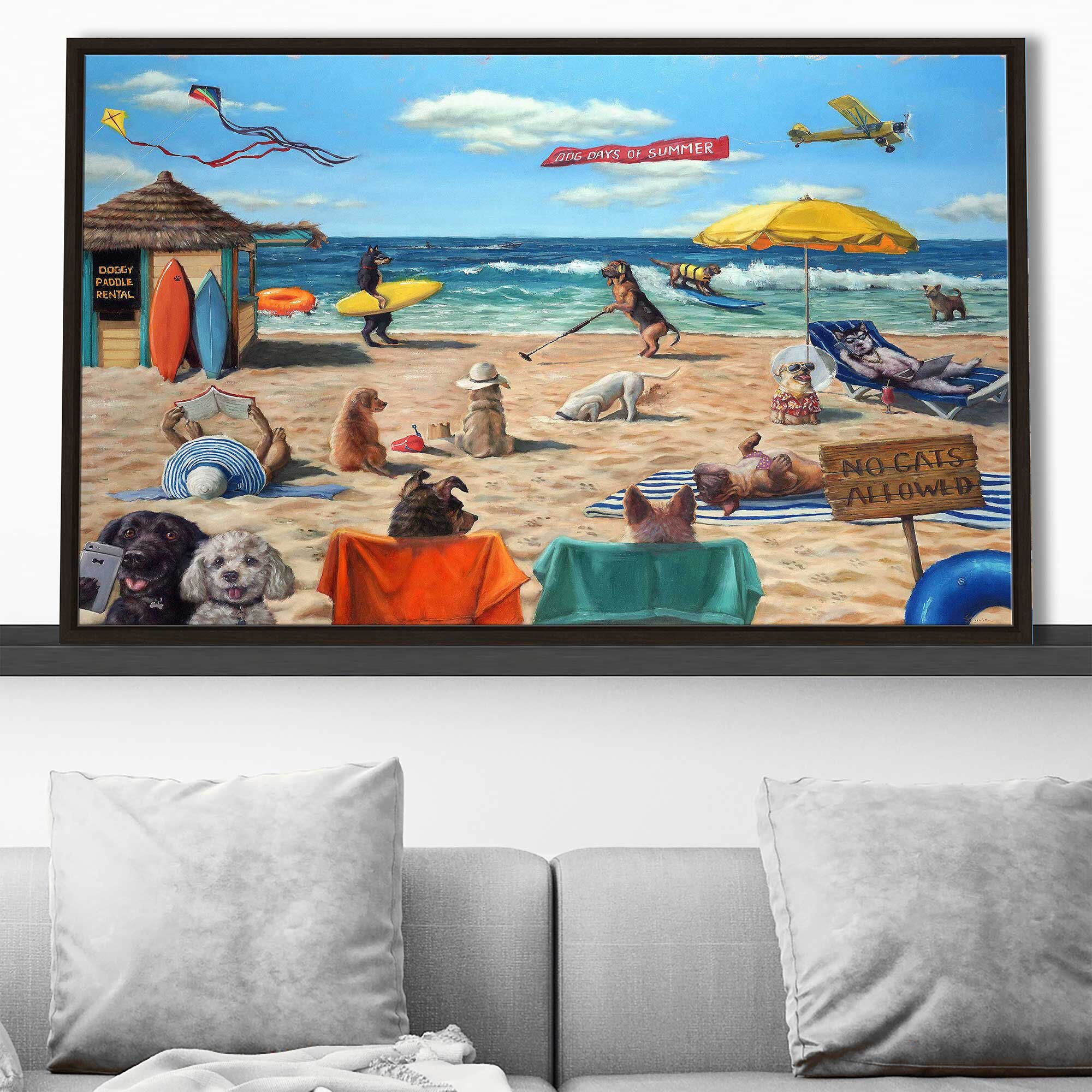 Rosecliff Heights Dog Beach by Lucia Heffernan - Painting | Wayfair