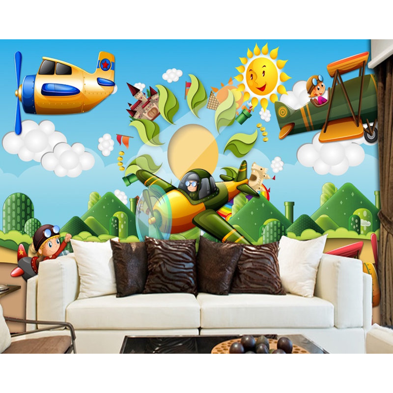 Wallpaper Rolls & Sheets 3D Construction Site Diggers Kid ...