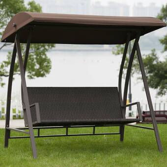 Andover Mills Marquette 3 Seat Daybed Porch Swing With Stand Reviews Wayfair