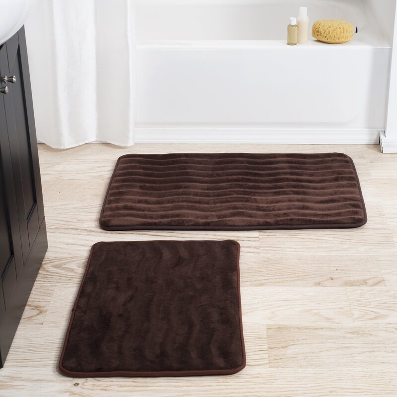 Lavish Home Memory Foam 2 Piece Bath Rug Reviews Wayfair