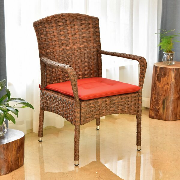 Winston Porter Harbin Resin Wicker Patio Dining Chair with ...