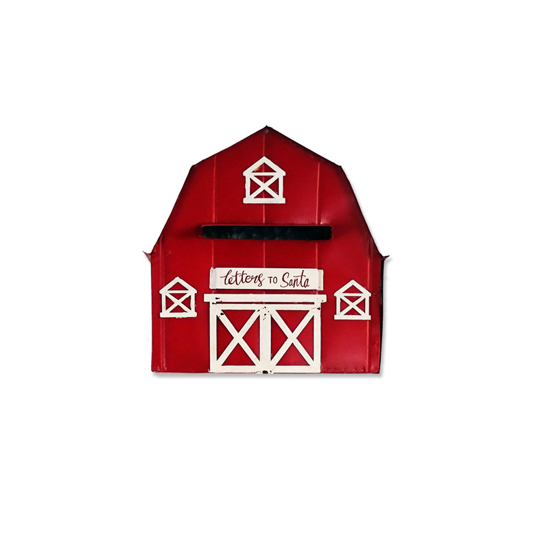 Alpine Metal Letters To Santa Barnhouse Post Mounted Mailbox Wayfair
