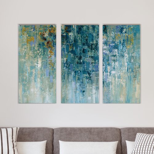 Wrought Studio I Love The Rain - 3 Piece Painting on Canvas & Reviews ...