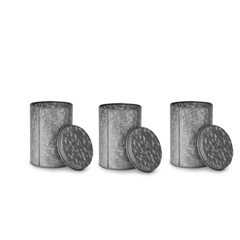 Mind Reader Galvanized Food Storage Containers 3 Piece Kitchen