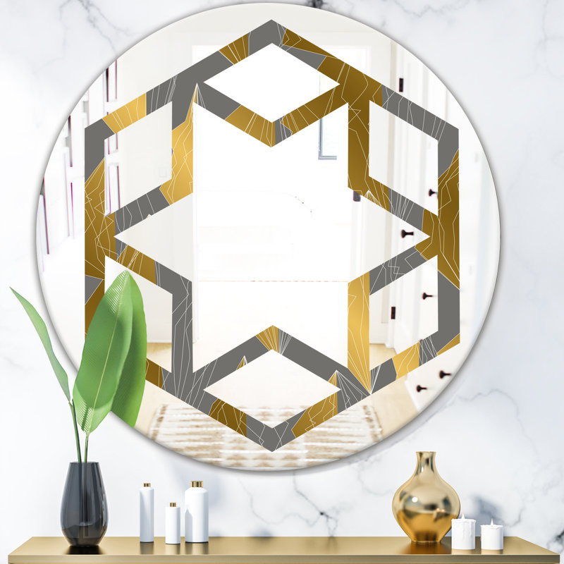 East Urban Home Hexagon Star Polygon Pattern Modern Frameless Wall Mirror Wayfair Ca