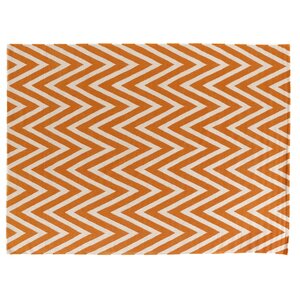 Flat Weave, New Zealand Wool, Orange/White (9'6