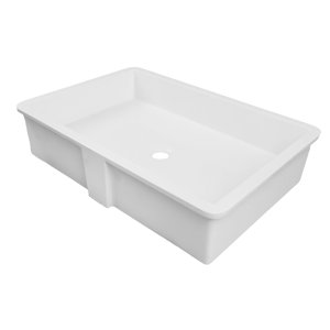 Solid Surface Rectangular Undermount Bathroom Sink with Overflow