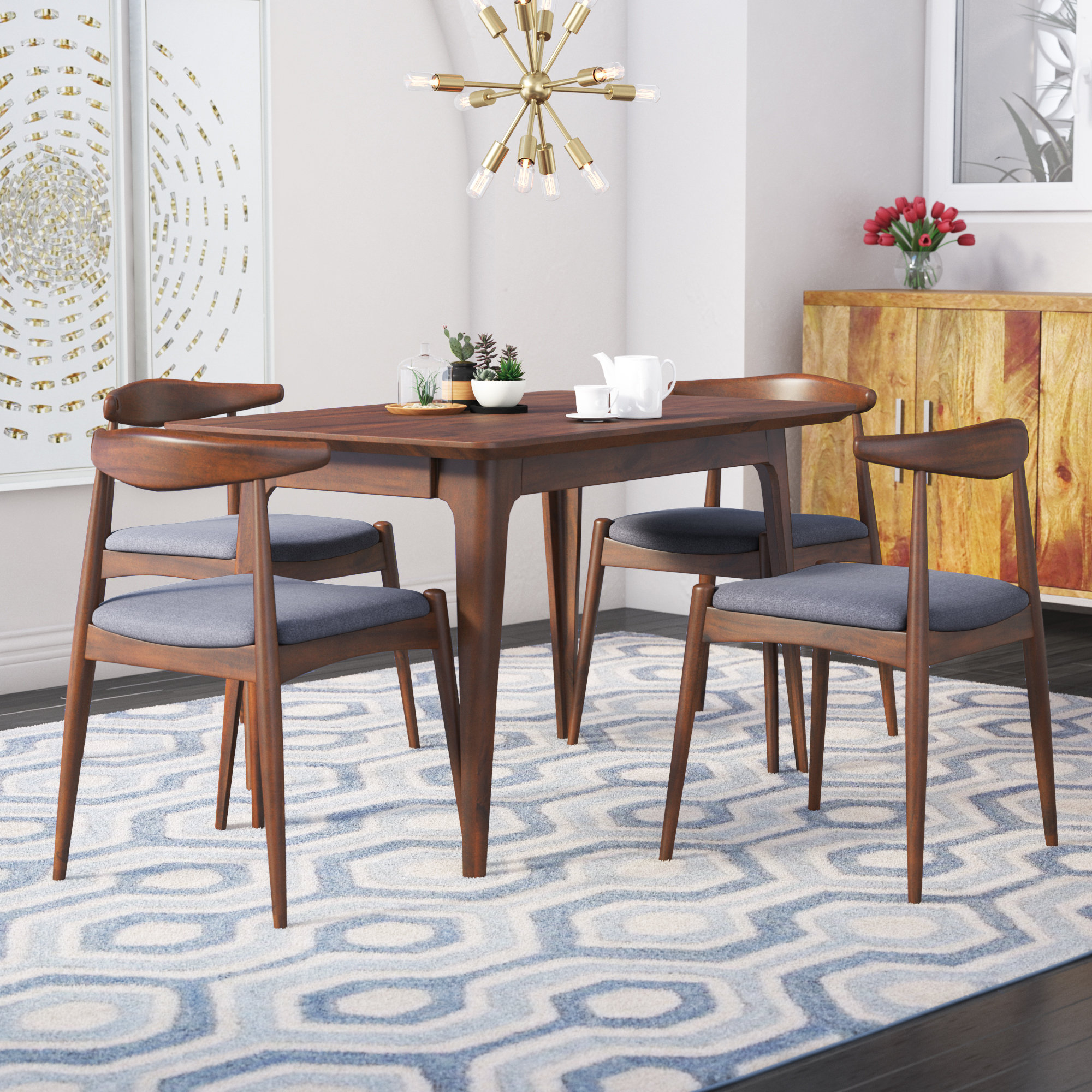 Millie 5 Piece Mid Century Dining Set