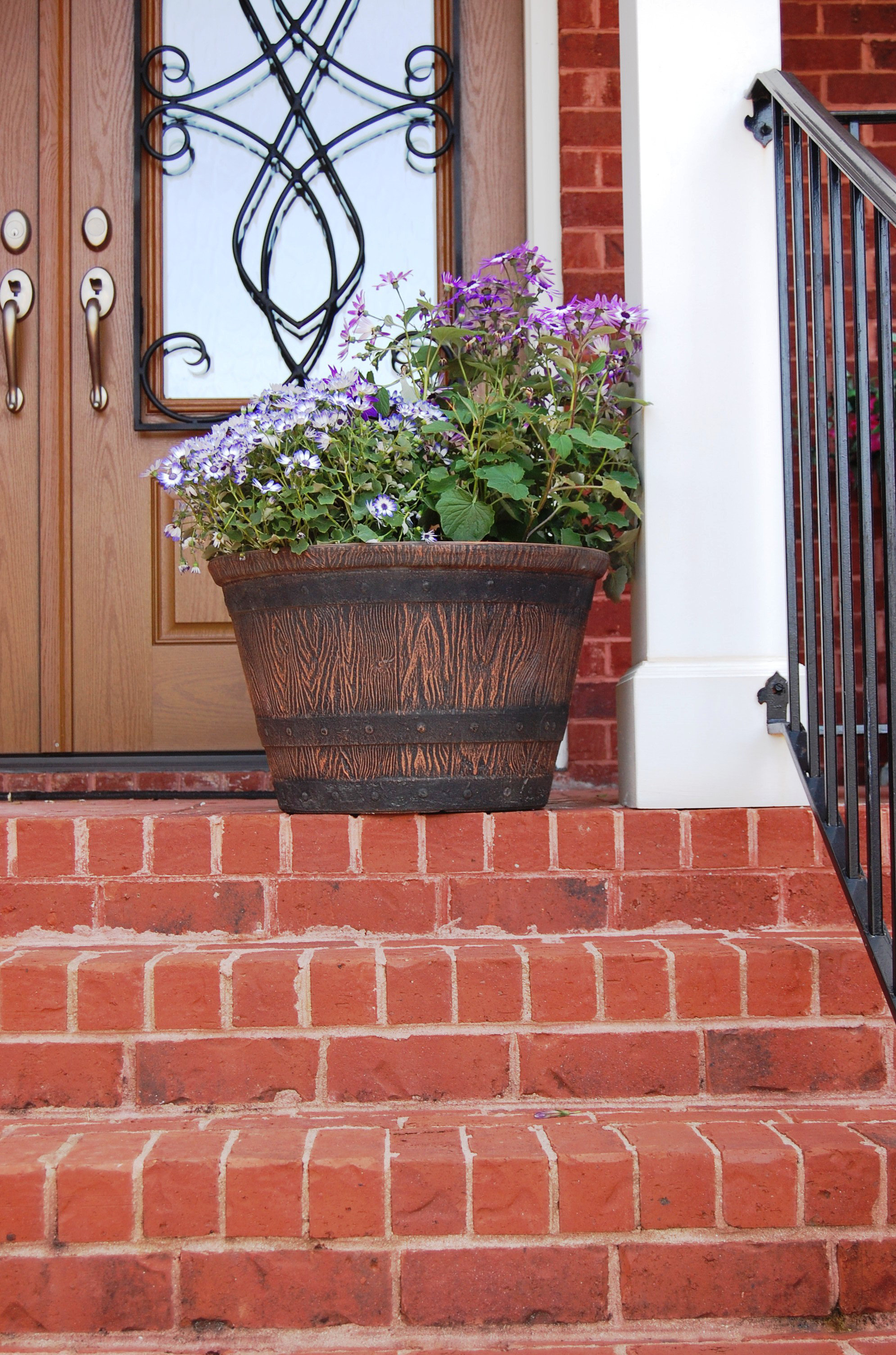 wayfair balcony planters on Griffith Creek Designs Fiber Clay Barrel Planter Reviews Wayfair